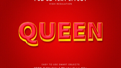 Editable Queen Modern 3D Text Effects