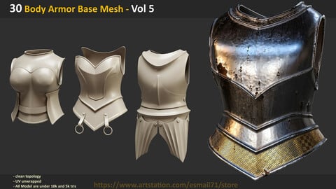 30 Body Armor Base Mesh - Vol 5