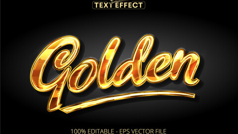 Gold text effect, editable shiny golden color text style