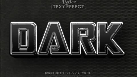 Metallic silver text style effect, editable graphic text template