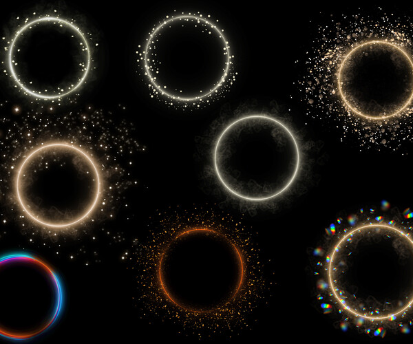 ArtStation 100 Gold Ring Overlays, Maternity Rainbow Ring, Portrait