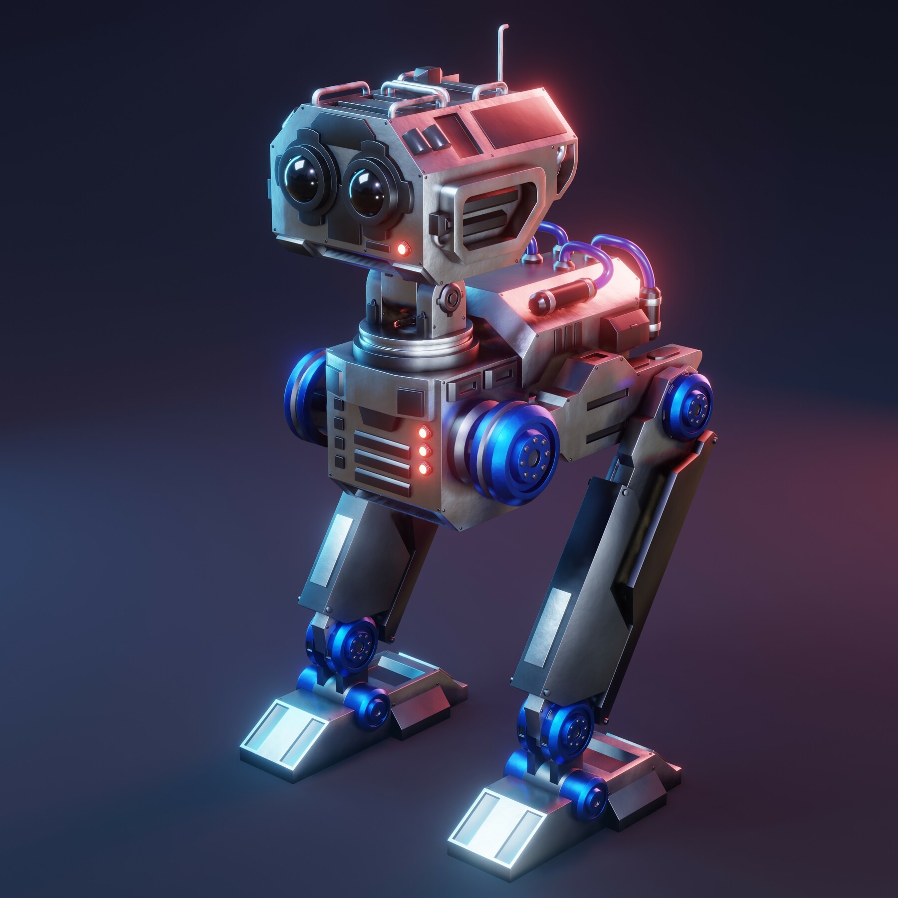 Artstation Sci Fi Mech Robot Rigged Blender Eevee Resources