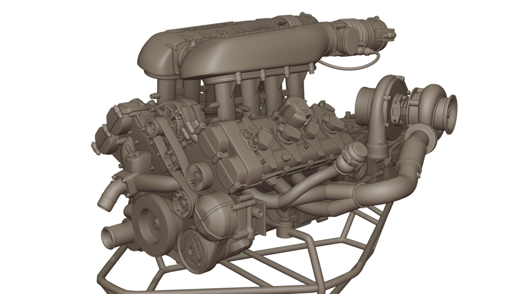 Ferrari 458 Twin Turbo Engine 3D model
