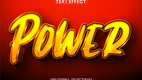 Cartoon text effect, editable power text style