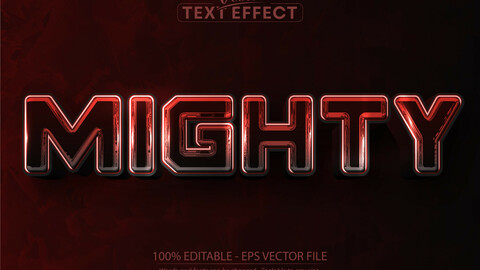 Mighty text effect, shiny and brown color editable text style