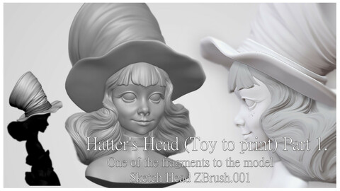Hatter's Head- Toy model to print Part 01 Free 3D print model