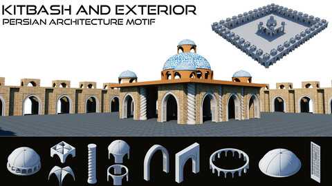 11 Architecture elements with Exterior Model.  Inspired by Persian Architecture