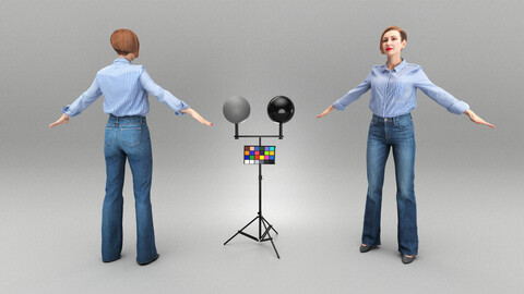 Attractive woman in jeans ready for animation 346