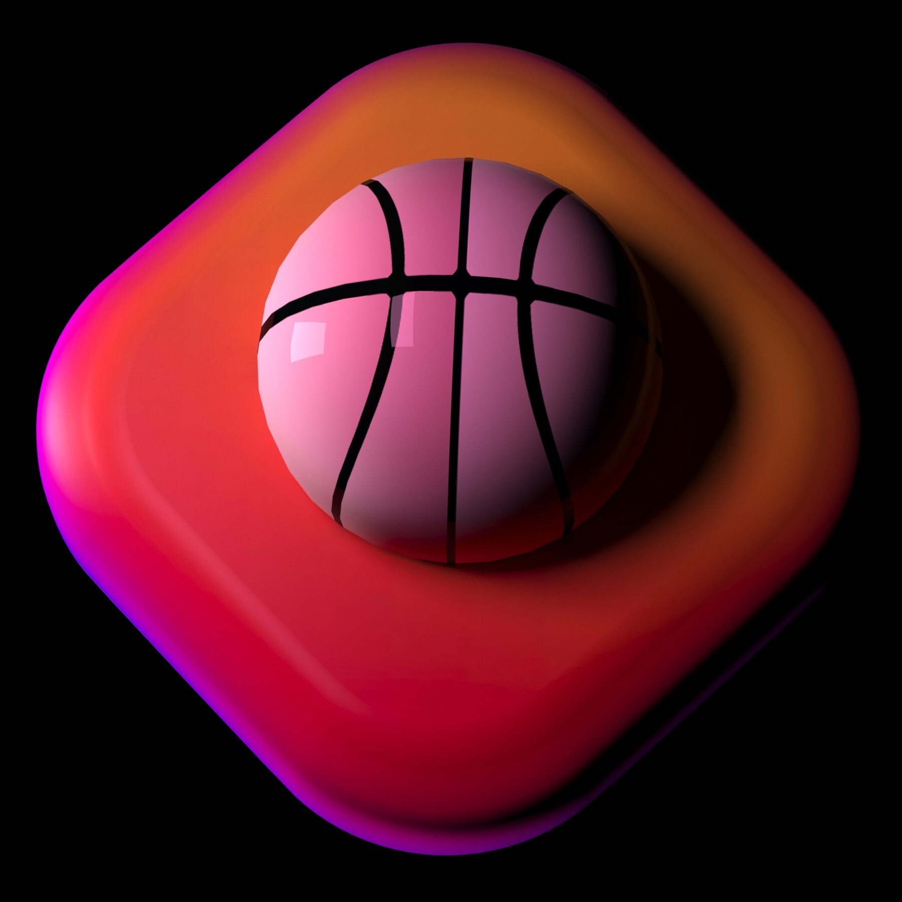 ArtStation - Dribble logo Icon Low-poly 3D model | Resources