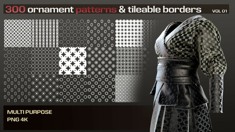 300 ornamental patterns & tileable borders   VOL 01