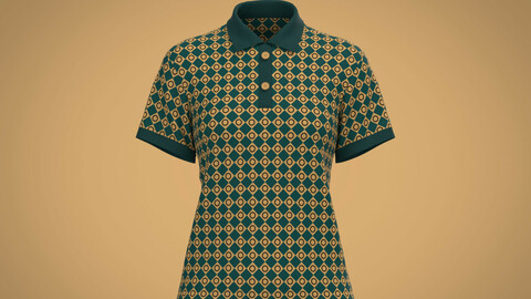 Ladies Print Polo