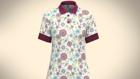 Ladies Print Polo Shirt