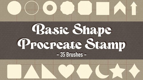 Basic Geometry Shapes Brush Stamp For Procreate