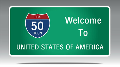 50 ICON Welcome Sign USA