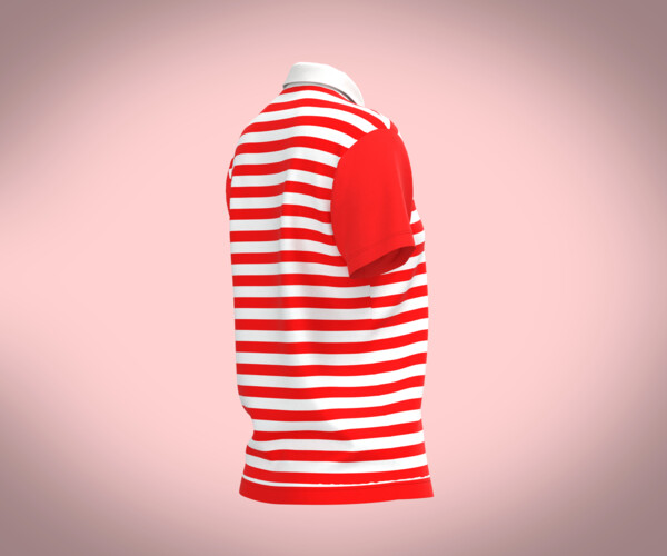 ArtStation - Ladies Red Striped Polo | Resources