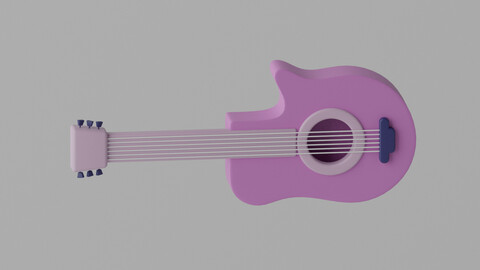 Cartoon Guitar 3D model