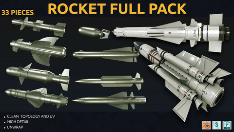 rocket full pack - rocket 3D model