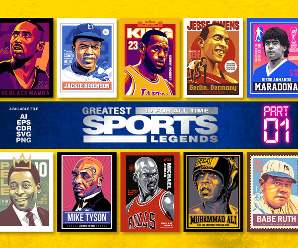 ArtStation GREATEST SPORTS LEGENDS PART 01 Artworks