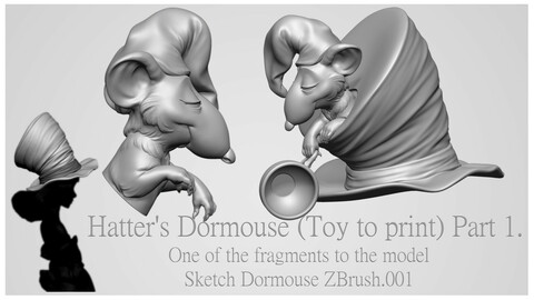 Hatter's Dormouse - Toy model to print Part 01 Free 3D print model