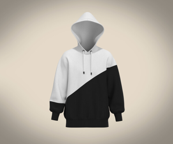 ArtStation Mens Black And White Hoodie Resources