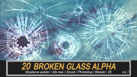 20 Broken/Crack Glass Alpha Set Vol.7