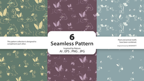 6 Seamless Vector Patterns_Inspired by Nature