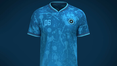 Soccer Blue jersey Player-06