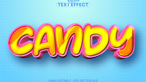 Cartoon text effect, editable candy text style