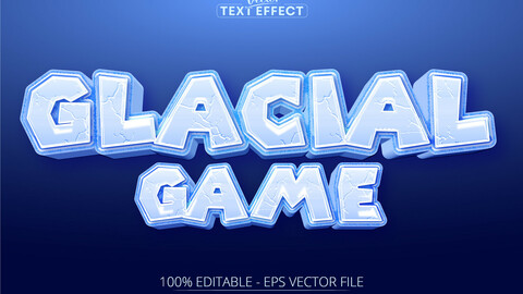 Cartoon text effect, editable glacial game text style