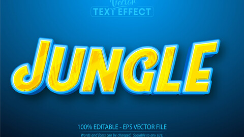 Cartoon text effect, editable jungle text style