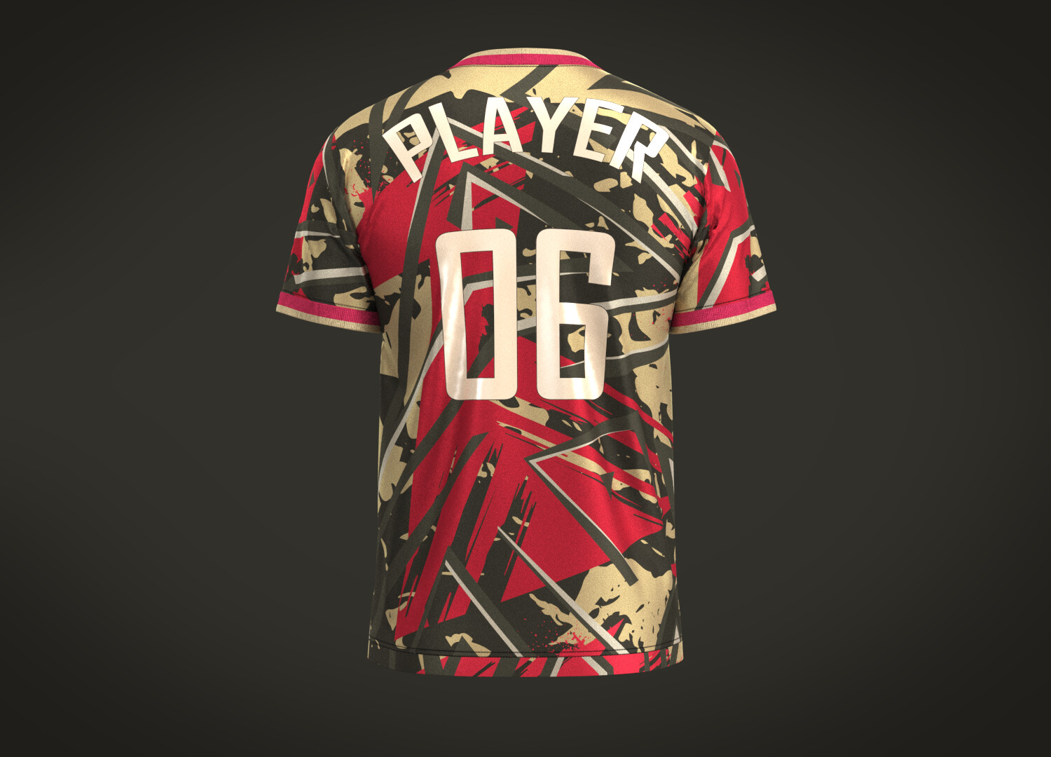 ArtStation - Soccer Football Black and Red Jersey Player-11