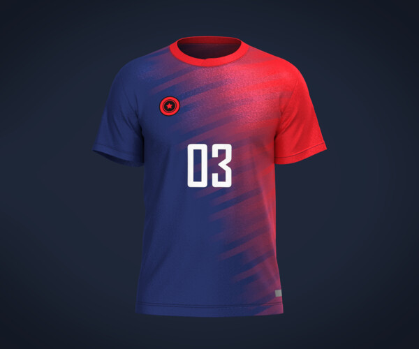 ArtStation - Soccer Red & Blue Jersey Player-03 | Resources