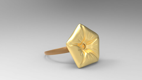 Pentagonal Flower Ring Gold