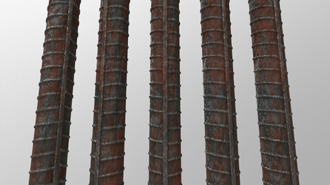 Rusty Metal Rebar Texture