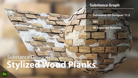 Stylized Wood Planks | Substance Designer