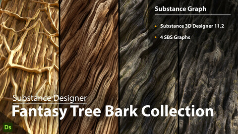 Fantasy Tree Bark Collection | Substance Designer