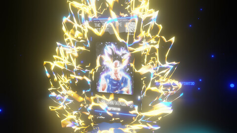 Collectible NFT Card Template .blend File - Eevee Rendering with Blender Dragon Ball Effect #9
