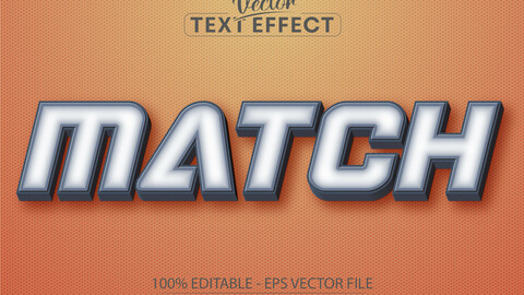 Sport text effect, editable match text, cartoon text style