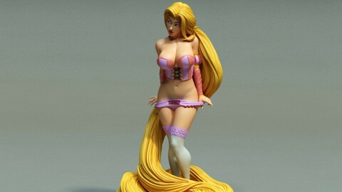 3D model in STL format - Sexy  Rapunzel - Print Ready