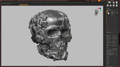skull robot head a05 3d print model
