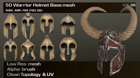 50 Warrior Helmet Base mesh Vol 03