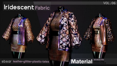 Iridescent fabric- Puffer seamless pattern- Leather- plastic- SBSAR -custom color -custom fabric texture -VOL 06