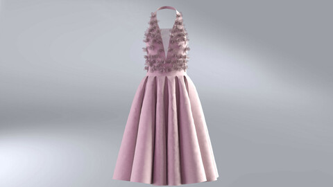 Pink silk organza dress