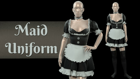 Maid Uniform Dress OBJ+ZPRJ