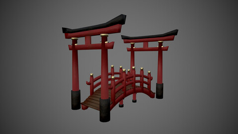 Asian bridge 3D Model