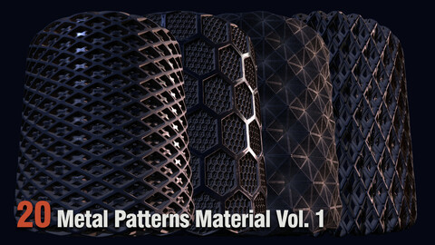 20 Metal Patterns PBR Material Vol. 1