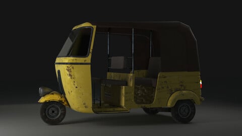 3 Wheeler or Auto Rickshaw 3D Model OBJ 3ds Max
