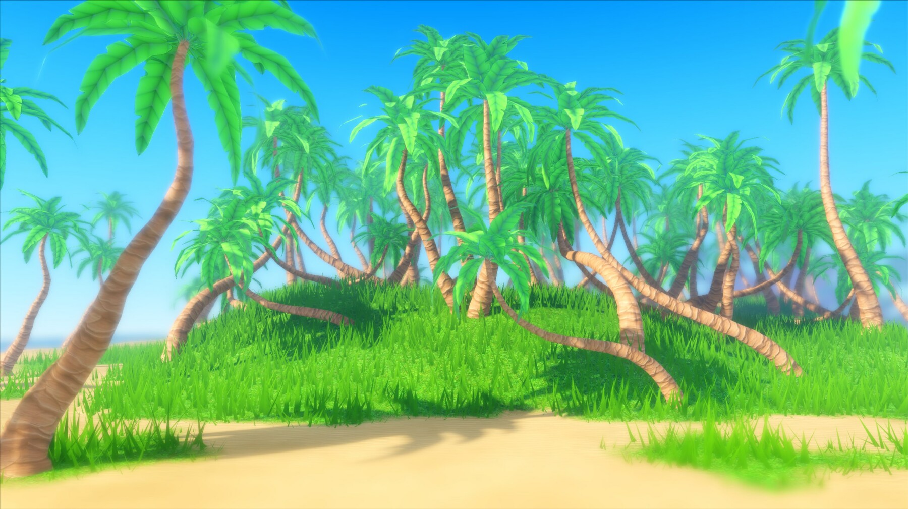 Premium Photo  Anime scenery of a tropical island with palm trees and  shooting stars generative ai