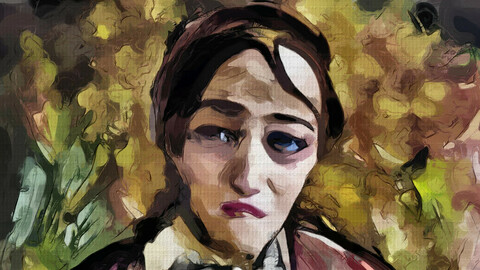 A crying woman