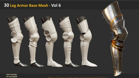 30 Leg Armor Base Mesh - Vol 6
